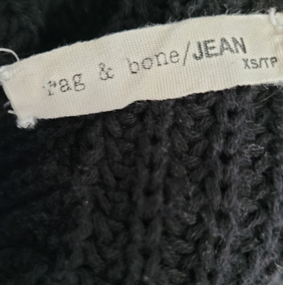 Rag & Bone Chunky Black Knit Sweater Women’s Size S - Flared Bell Sleeves - Picture 5 of 8